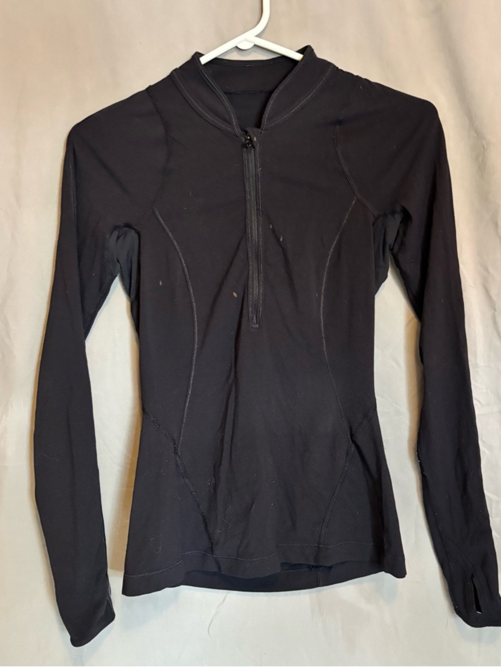lululemon athletica Black Long-Sleeve Half-Zip Mock Neck Top